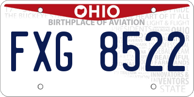 OH license plate FXG8522