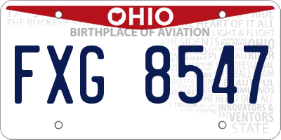 OH license plate FXG8547