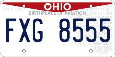 OH license plate FXG8555