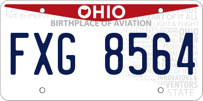 OH license plate FXG8564