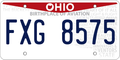 OH license plate FXG8575