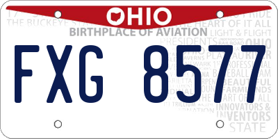 OH license plate FXG8577