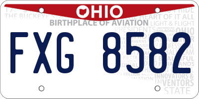OH license plate FXG8582