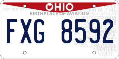 OH license plate FXG8592