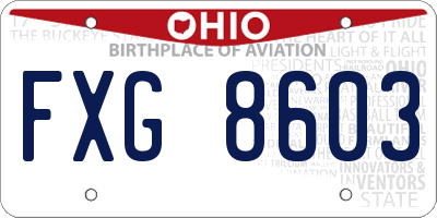 OH license plate FXG8603