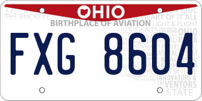 OH license plate FXG8604