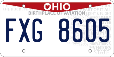 OH license plate FXG8605