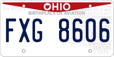 OH license plate FXG8606