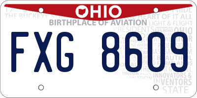OH license plate FXG8609