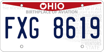 OH license plate FXG8619