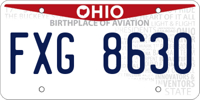 OH license plate FXG8630