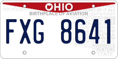 OH license plate FXG8641