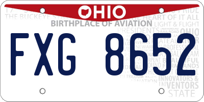 OH license plate FXG8652