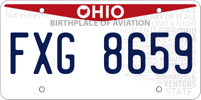 OH license plate FXG8659