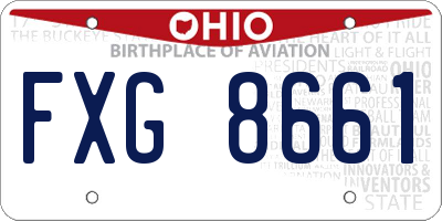 OH license plate FXG8661