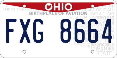 OH license plate FXG8664