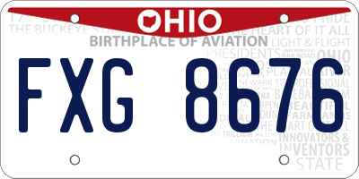 OH license plate FXG8676