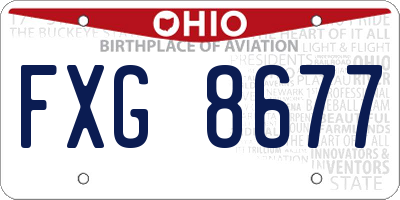 OH license plate FXG8677