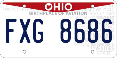 OH license plate FXG8686