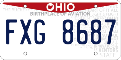 OH license plate FXG8687