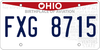 OH license plate FXG8715