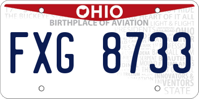 OH license plate FXG8733
