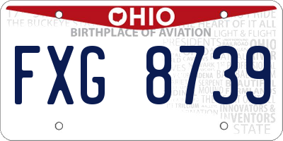 OH license plate FXG8739