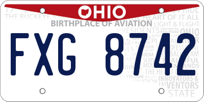 OH license plate FXG8742