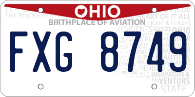 OH license plate FXG8749