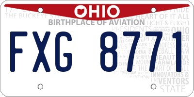 OH license plate FXG8771