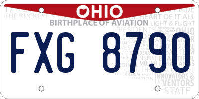 OH license plate FXG8790