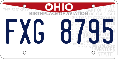 OH license plate FXG8795