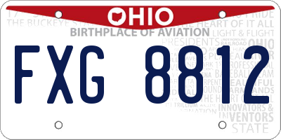 OH license plate FXG8812