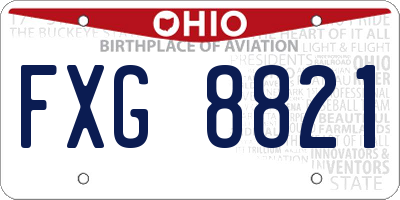 OH license plate FXG8821