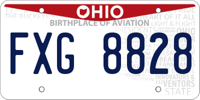 OH license plate FXG8828