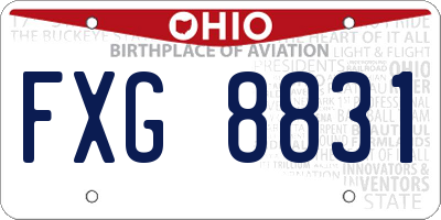 OH license plate FXG8831