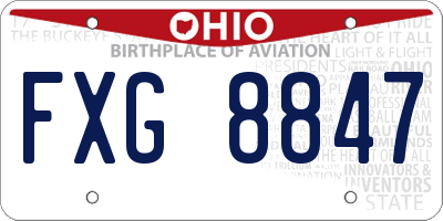 OH license plate FXG8847