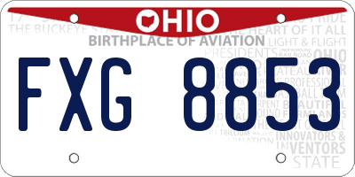 OH license plate FXG8853