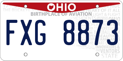 OH license plate FXG8873