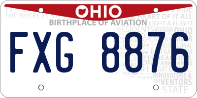 OH license plate FXG8876