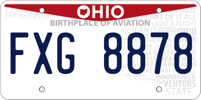 OH license plate FXG8878