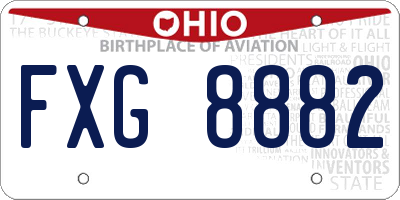 OH license plate FXG8882