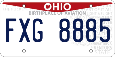OH license plate FXG8885
