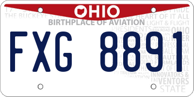 OH license plate FXG8891