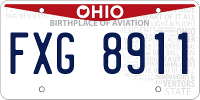 OH license plate FXG8911