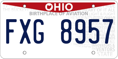 OH license plate FXG8957