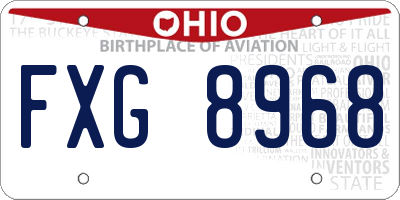 OH license plate FXG8968