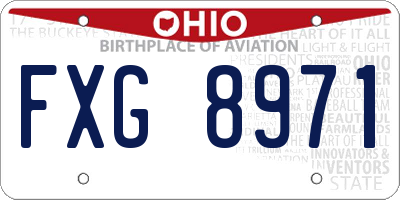 OH license plate FXG8971