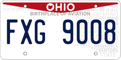 OH license plate FXG9008