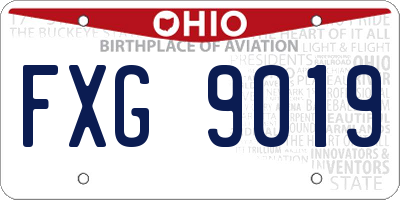 OH license plate FXG9019